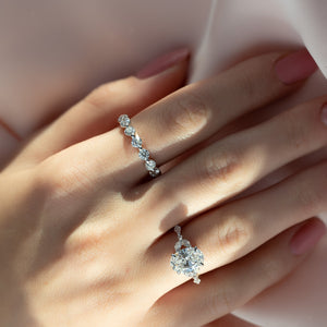 The Chelsea Set With A 1.5 Carat Oval 18K White Gold Lab Diamond