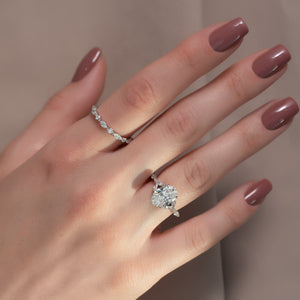 The Chelsea Set With A 3 Carat Oval 18K White Gold Lab Diamond