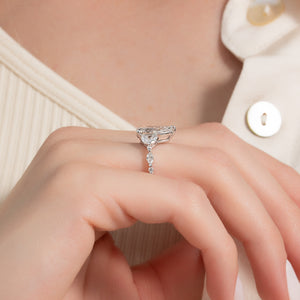 The Chelsea Set  With A 3 Carat Pear 18K White Gold Moissanite