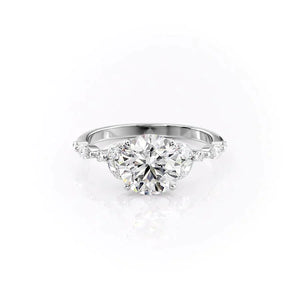 The Chelsea Set  With A 1 Carat Round 14K White Gold Moissanite
