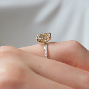 The Stacey Set With A 1 Carat Emerald 18K Yellow Gold Lab Diamond