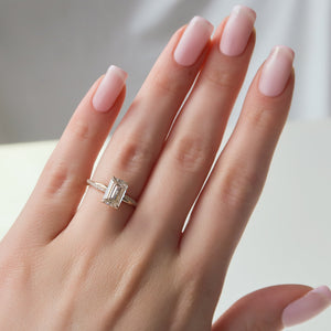 The Stacey Set With A 1 Carat Emerald 18K Yellow Gold Lab Diamond