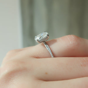 The Stacey Set With A 1 Carat Oval 18K White Gold Lab Diamond