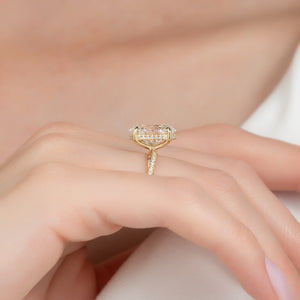 The Stacey Set With A 1 Carat Oval 18K Yellow Gold Lab Diamond