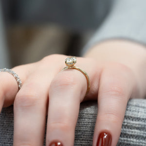The Stacey Set With A 1 Carat Oval 18K Yellow Gold Lab Diamond