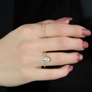 The Stacey Set With A 1 Carat Oval 18K Yellow Gold Lab Diamond