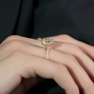 The Stacey Set With A 1 Carat Oval 18K Yellow Gold Lab Diamond