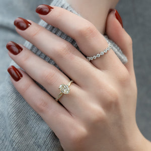 The Stacey Set With A 1 Carat Oval 18K Yellow Gold Lab Diamond
