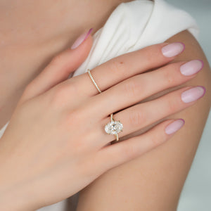 The Stacey Set With A 1 Carat Oval 18K Yellow Gold Lab Diamond