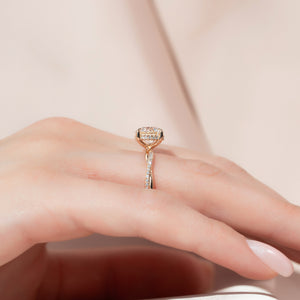 The Stacey Set  With A 4 Carat Round 14K Rose Gold Moissanite