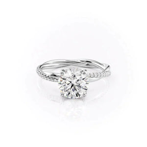 The Stacey Set With A 1 Carat Round 14K White Gold Lab Diamond