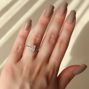 The Stacey Set With A 1 Carat Radiant 14K White Gold Lab Diamond