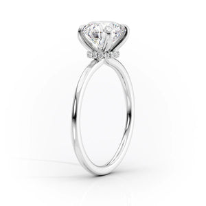 The Nelly Set  With A 3 Carat E. Cushion 14K White Gold Moissanite