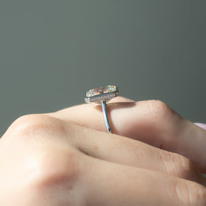 The Charlotte Set  With A 2.5 Carat Emerald 14K White Gold Moissanite