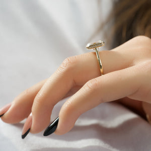 The Charlotte Set  With A 3.5 Carat Emerald 14K Yellow Gold Moissanite