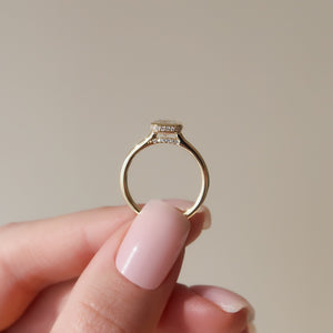 The Charlotte Set  With A 3.5 Carat Emerald 14K Yellow Gold Moissanite