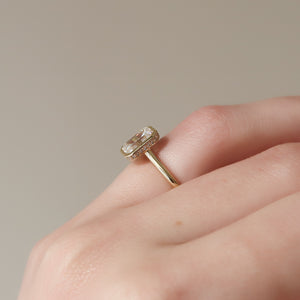 The Charlotte Set  With A 3.5 Carat Emerald 14K Yellow Gold Moissanite