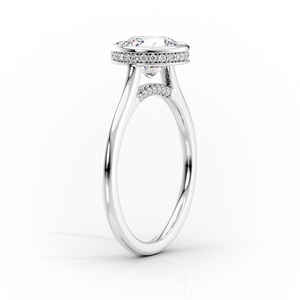 The Charlotte Set With A 2.5 Carat Marquise 18K White Gold Lab Diamond