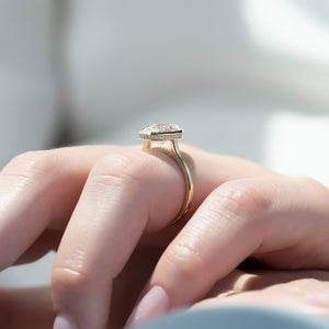 The Charlotte Set  With A 2.5 Carat Oval 18K Yellow Gold Moissanite