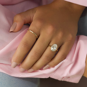 The Charlotte Set  With A 2.5 Carat Oval 18K Yellow Gold Moissanite