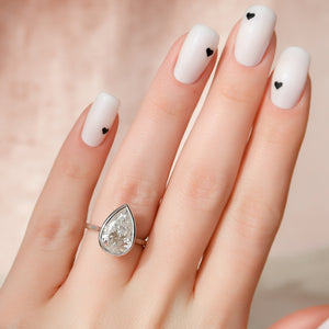 The Charlotte Set  With A 2.5 Carat Pear 14K White Gold Moissanite