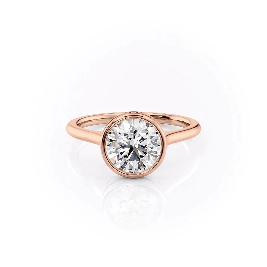 The Charlotte Set  With A 4 Carat Round 18K Rose Gold Moissanite