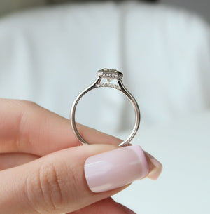 The Charlotte Set  With A 4.5 Carat Radiant 14K White Gold Moissanite