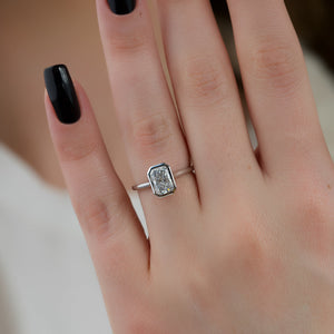 The Charlotte Set  With A 4.5 Carat Radiant 14K White Gold Moissanite