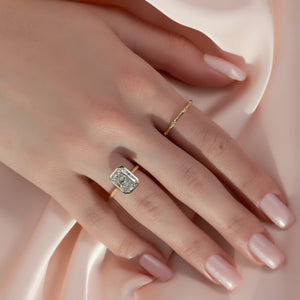 The Charlotte Set  With A 2.5 Carat Radiant 18K Yellow Gold Moissanite