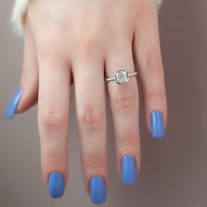 The Charlotte Set With A 2 Carat Cushion 14K White Gold Lab Diamond