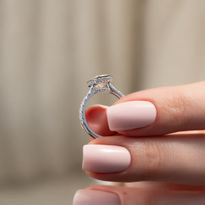The Charlotte Set With A 2 Carat Emerald 14K White Gold Lab Diamond