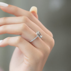 The Charlotte Set With A 2 Carat Emerald 14K White Gold Lab Diamond