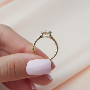 The Charlotte Set With A 2 Carat Emerald 14K Yellow Gold Lab Diamond