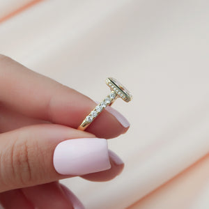 The Charlotte Set With A 2 Carat Emerald 14K Yellow Gold Lab Diamond
