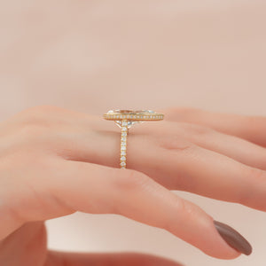 The Charlotte Set With A 2 Carat Pear 14K Yellow Gold Lab Diamond