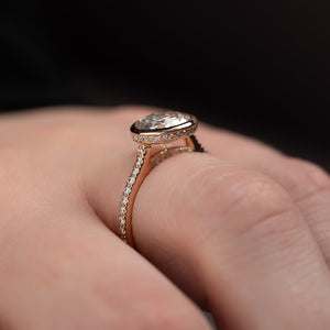 The Pave Charlotte Set  With A 3.5 Carat Round 18K Rose Gold Moissanite