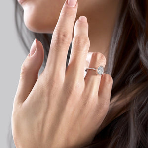 The Charlotte Set With A 2 Carat Oval 14K Rose Gold Lab Diamond