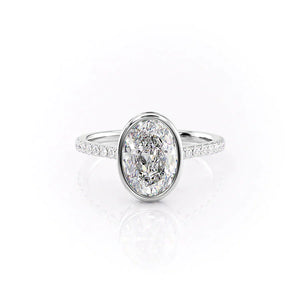 The Charlotte Set With A 2 Carat Oval 18K White Gold Lab Diamond