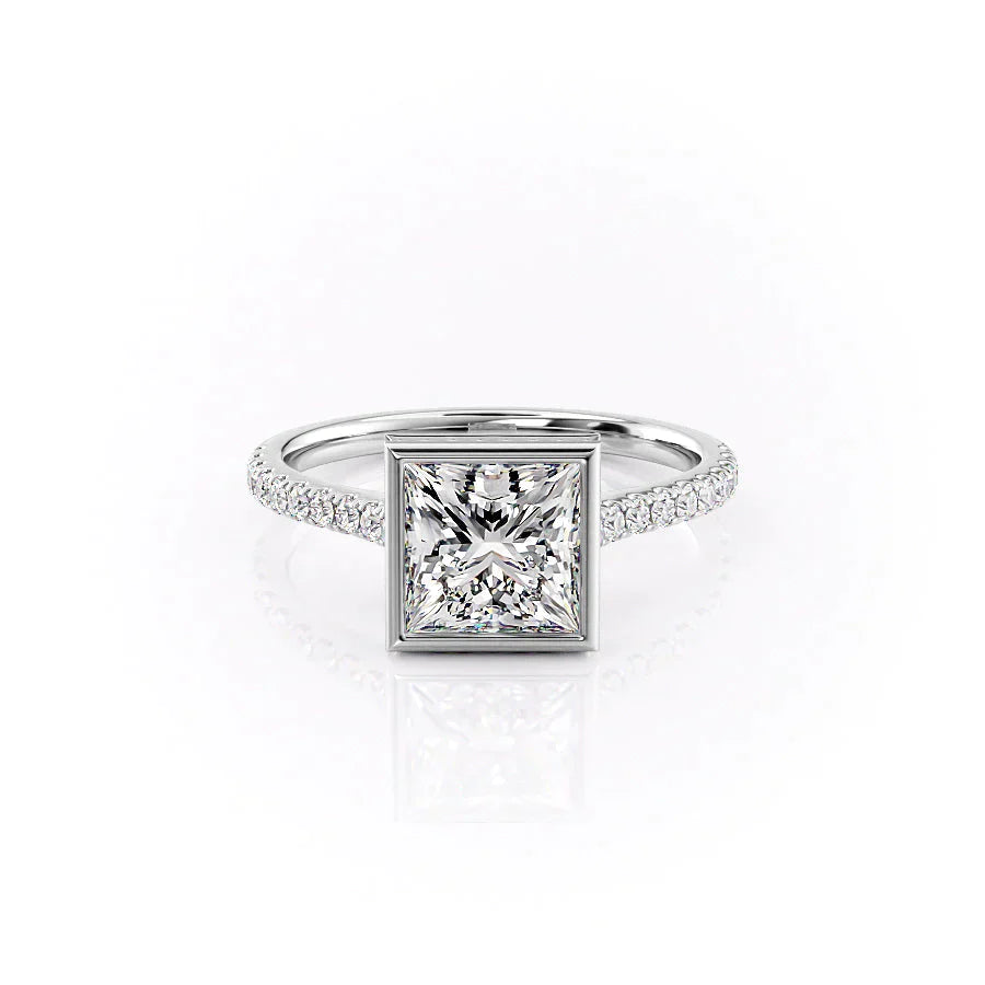 The Charlotte Set With A 2 Carat Princess 18K White Gold Lab Diamond