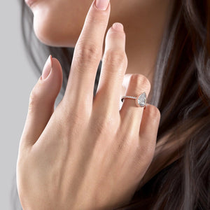 The Charlotte Set With A 2 Carat Pear 14K Rose Gold Lab Diamond