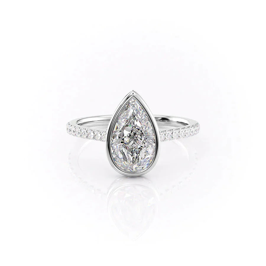 The Charlotte Set With A 1 Carat Pear 14K White Gold Lab Diamond