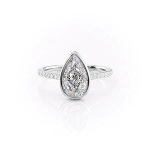 The Charlotte Set With A 2.5 Carat Pear 18K White Gold Lab Diamond