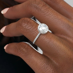 The Charlotte Set With A 2.5 Carat Round 18K White Gold Lab Diamond