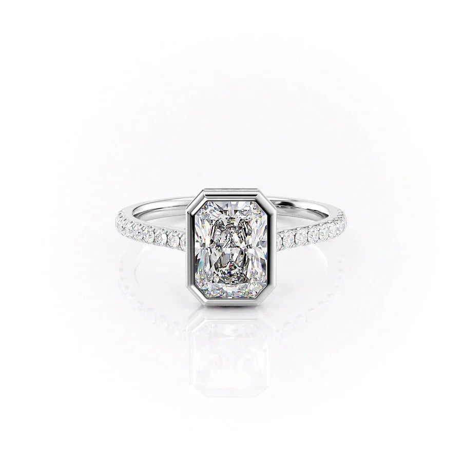 The Charlotte Set With A 2 Carat Radiant 14K White Gold Lab Diamond