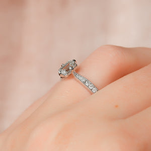 The Rebecca Set  With A 3 Carat Emerald 14K White Gold Moissanite