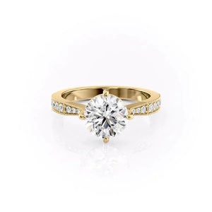The Rebecca Set With A 1 Carat Round 18K Yellow Gold Lab Diamond