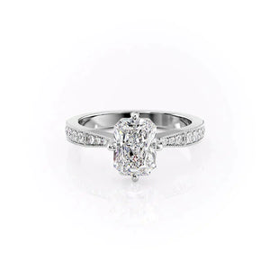 The Rebecca Set  With A 2 Carat Radiant 14K White Gold Moissanite