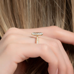 The Rebecca Set  With A 2.5 Carat Radiant 18K Yellow Gold Moissanite