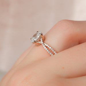 The Angelina Set With A 1 Carat Oval 14K Rose Gold Lab Diamond
