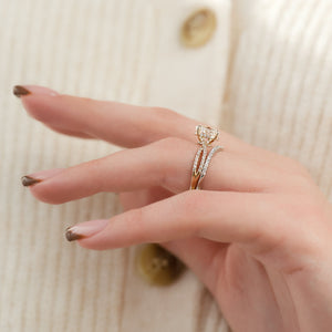 The Angelina Set With A 1 Carat Oval 14K Rose Gold Lab Diamond